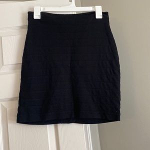 Express Black Ribbed Pencil Skirt
